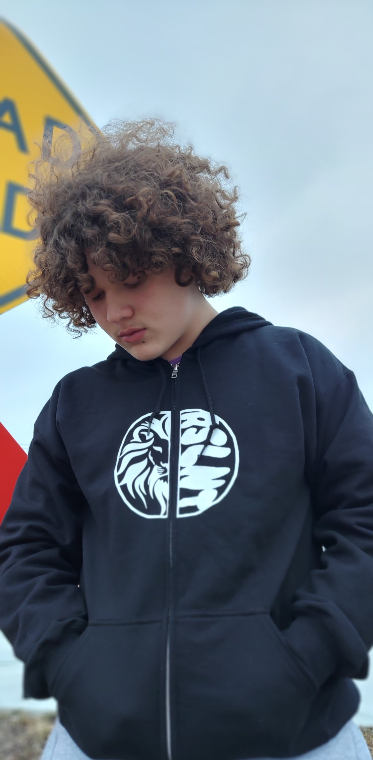 ''RSLNT'' Black Zip Up Hoodie